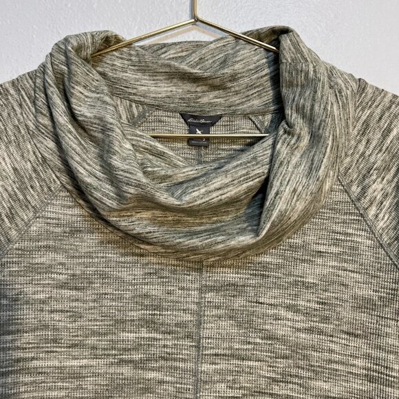 Eddie Bauer Women's Heather Gray Cowl Neck Long Sleeves Sweatshirt - Picture 2 of 7